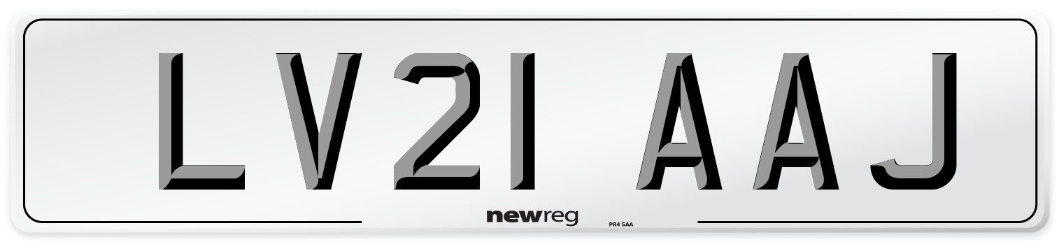 LV21 AAJ Number Plate from New Reg